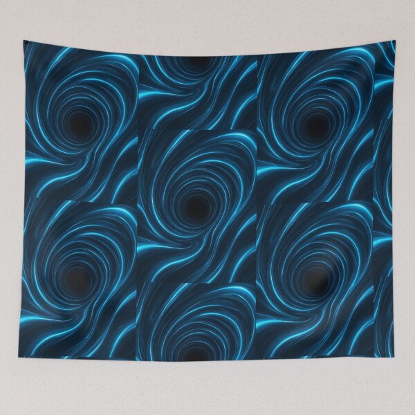 Item preview, Neon Blue Water Tunnel Liquid Flow Abstract Illusion designed and sold by Eric’s Creative Corner.