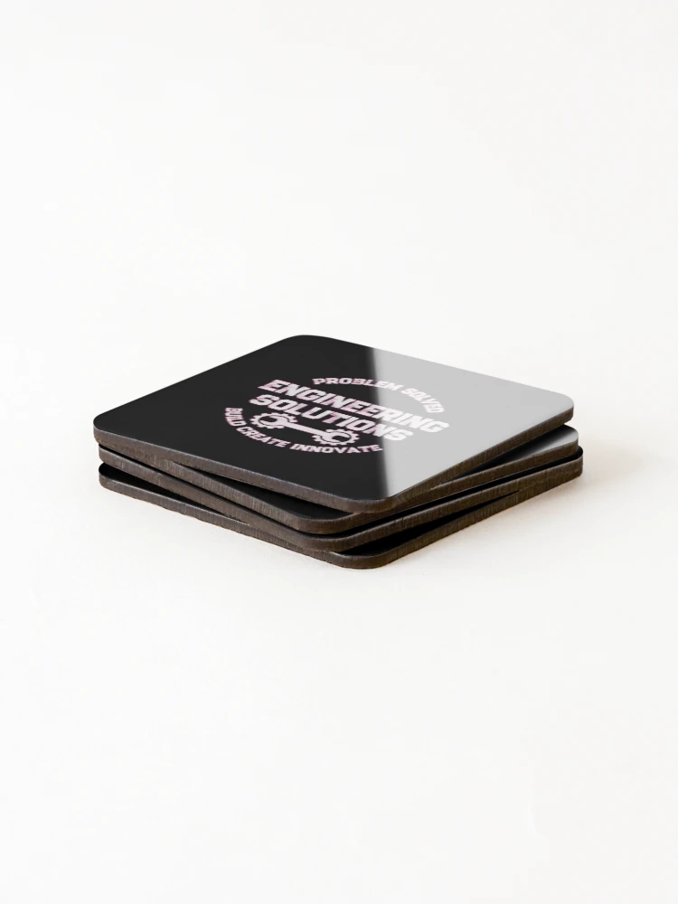 Thumbnail 4 of 5, Coasters (Set of 4), Engineering Solutions Problem Solved Build Create Innovate designed and sold by AbcDigs Studio.