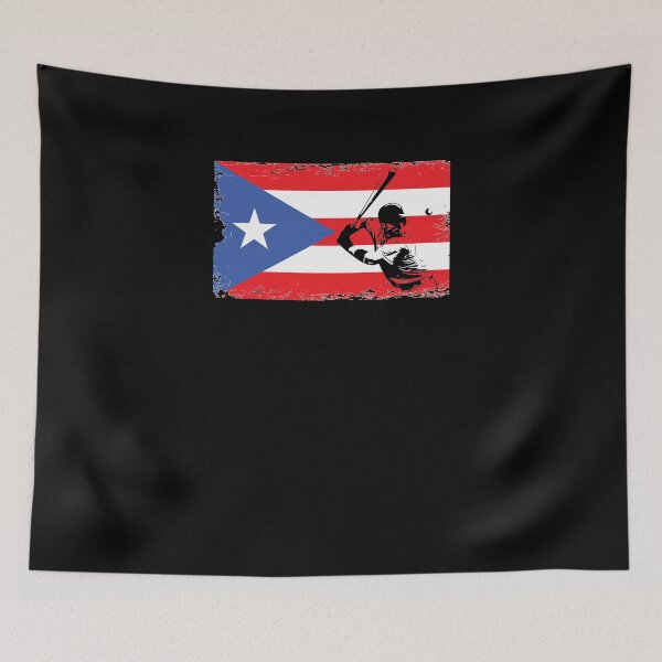 Item preview, Puerto Rico Flag Baseball Player V4 designed and sold by TeeTimeGuys.