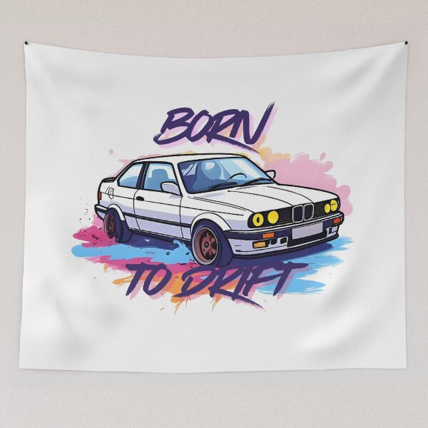 Item preview, Born To Drift Youngtimer Sport Coupe Car Art oldschool designed and sold by CarolynT95.
