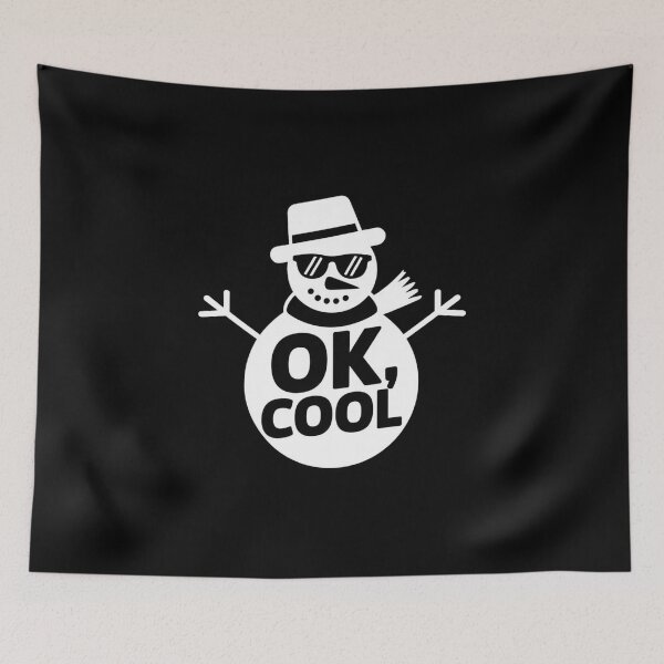 Item preview, Minimal 3D Snowman with Sunglasses – "OK, COOL" Design | Stylish Winter Artwork designed and sold by ARTReMi.