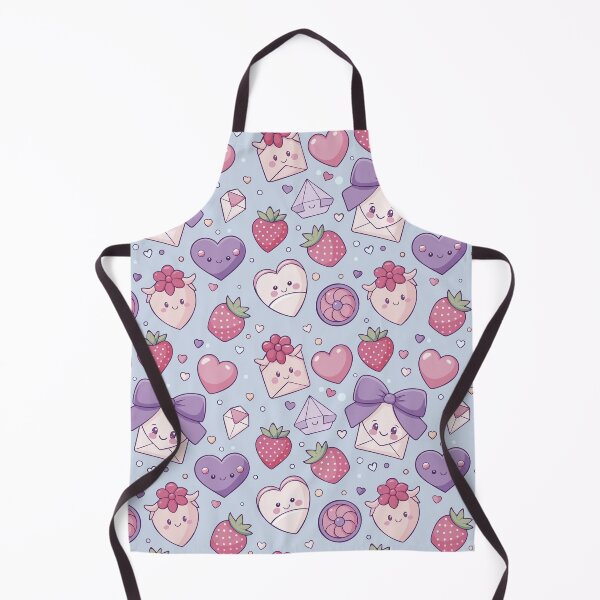 Item preview, Kawaii Strawberry Love Pattern – Cute Valentine Seamless Design with Pastel Envelopes & Hearts designed and sold by Medlena.
