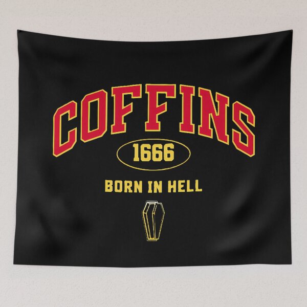 Item preview, Born In Hell 1666 - Varsity College Style designed and sold by CoffinsArt.