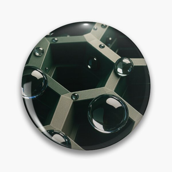 Item preview, 3D Metallic Hexagon Grid With Glossy Droplets designed and sold by Eric’s Creative Corner.