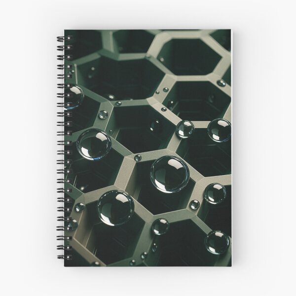 Item preview, 3D Metallic Hexagon Grid With Glossy Droplets designed and sold by Eric’s Creative Corner.