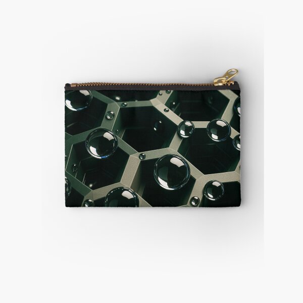 Item preview, 3D Metallic Hexagon Grid With Glossy Droplets designed and sold by Eric’s Creative Corner.