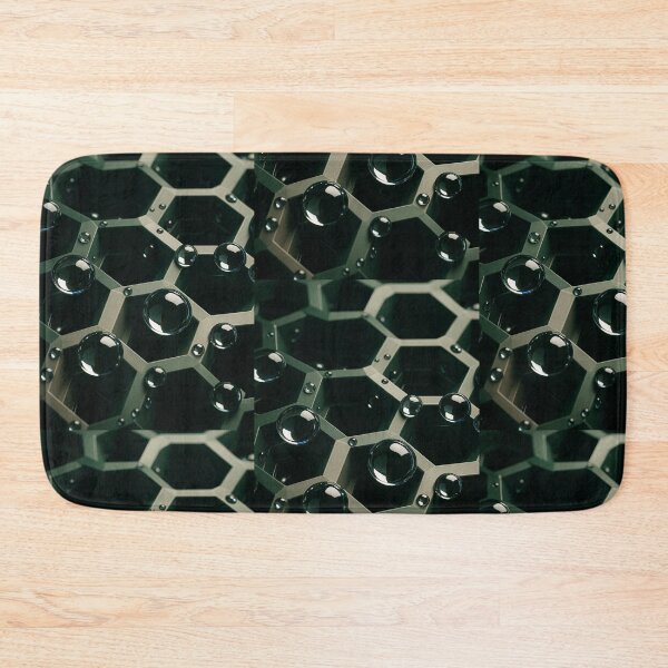 Item preview, 3D Metallic Hexagon Grid With Glossy Droplets designed and sold by Eric’s Creative Corner.