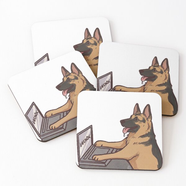 Item preview, German Shepard working | Cute Dog | Funny German Shepard memes designed and sold by Golden Turtle Studio.