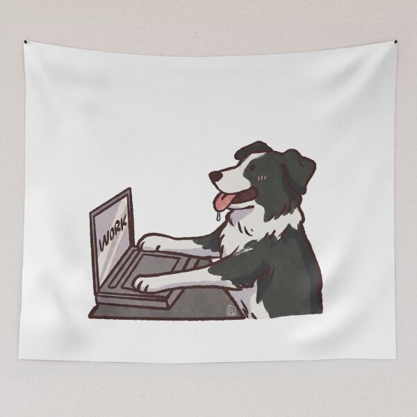 Item preview, Border Collie working | Cute Dog | Funny Border Collie memes designed and sold by Golden Turtle Studio.