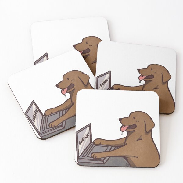 Item preview, Chocolate Lab working | Cute Dog | Funny  labrador retrievers memes designed and sold by Golden Turtle Studio.