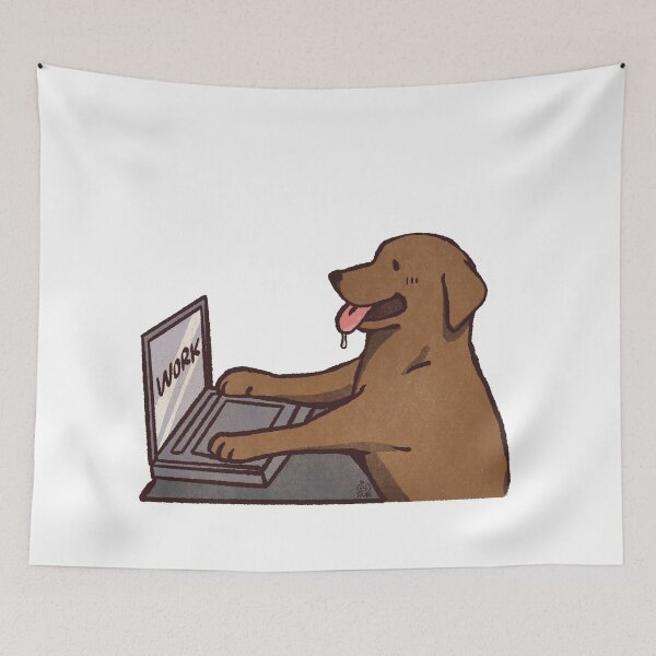 Item preview, Chocolate Lab working | Cute Dog | Funny  labrador retrievers memes designed and sold by Golden Turtle Studio.