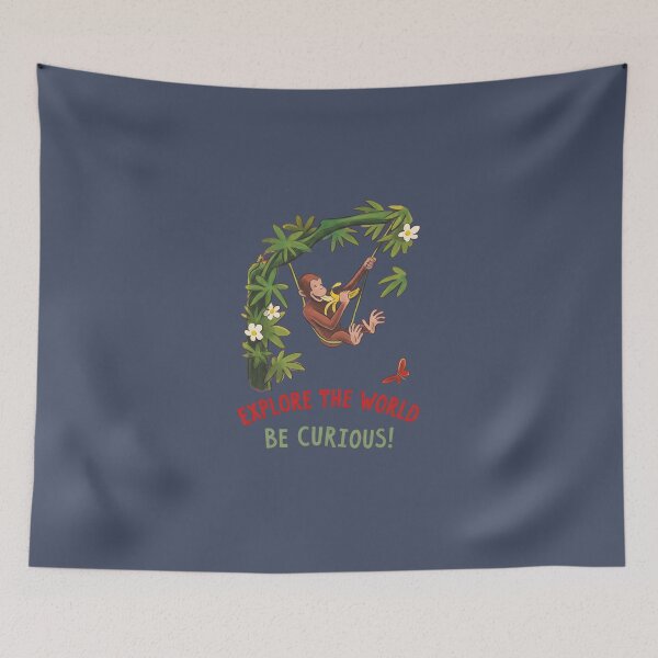 Item preview, Explore The World Be Curious Swinging Monkey Design designed and sold by AbcDigs Studio.