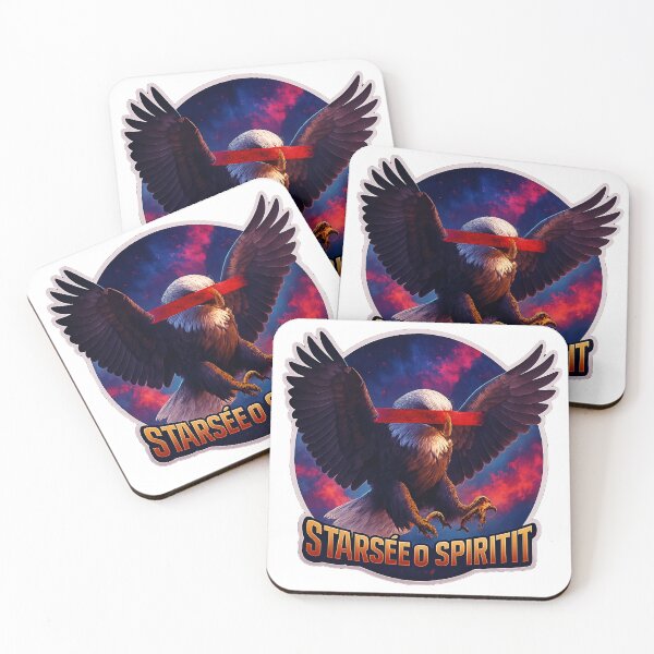 Item preview, Majestic Bald Eagle Sticker Design with Red Bar and "Starseče o spiritIT" in Vibrant Modern Style designed and sold by ARTCREATESHOP.