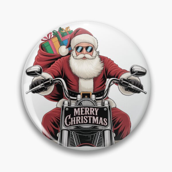 Item preview, Merry Christmas Santa Biker – Santa Claus on Motorcycle designed and sold by AndrewYoko.