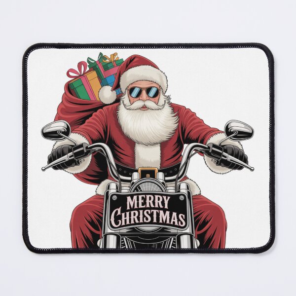 Item preview, Merry Christmas Santa Biker – Santa Claus on Motorcycle designed and sold by AndrewYoko.
