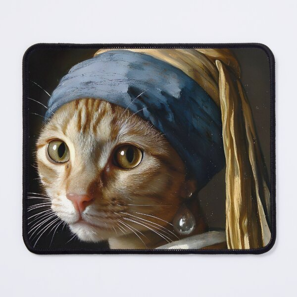 Item preview, Vermeer Cat with Pearl Earring Art Print, Modern Cat Lover Gift designed and sold by SavageVision.