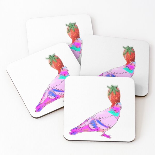 Item preview, Penny the pigeon in strawberry hat - animalzinhats  designed and sold by Ashley’sAnimalz.