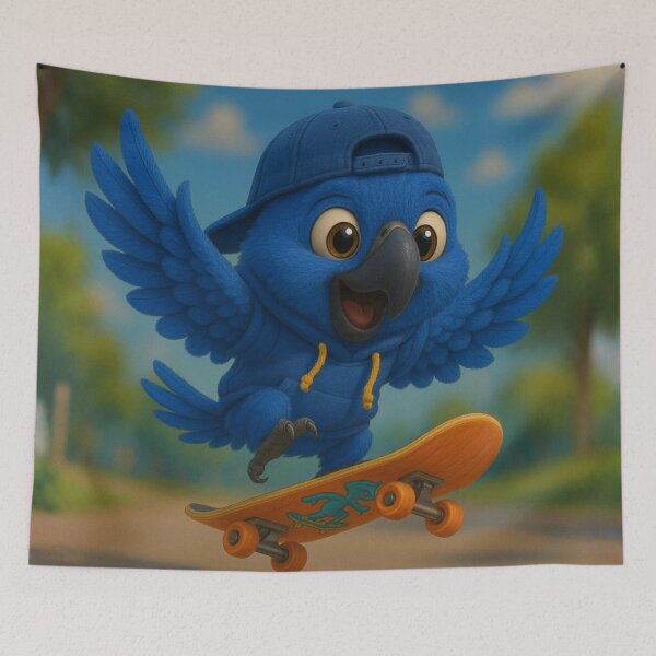 Item preview, Skater Hyacinth Macaw designed and sold by Sillytoe.