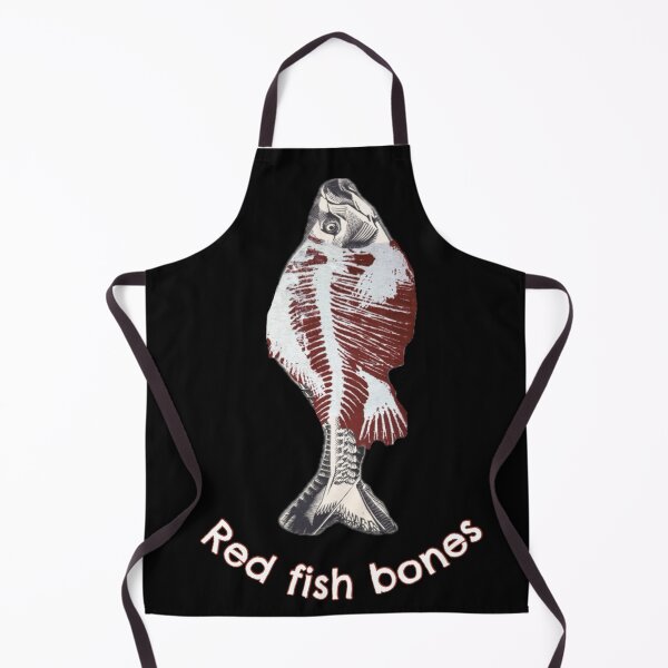 Item preview, Red fish Bones Vintage Design Digital Collage designed and sold by Licorice Moon.