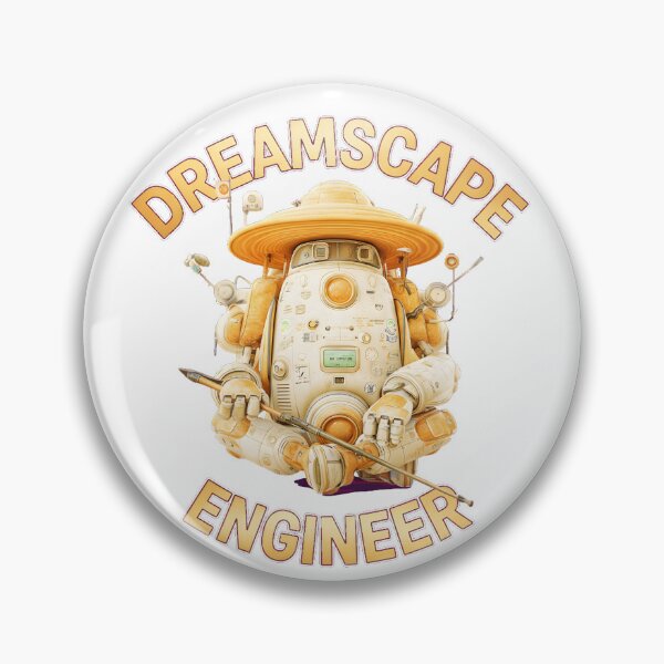 Item preview, Dreamscape Engineer Cute Sci-Fi Robot in Straw Hat designed and sold by AbcDigs Studio.