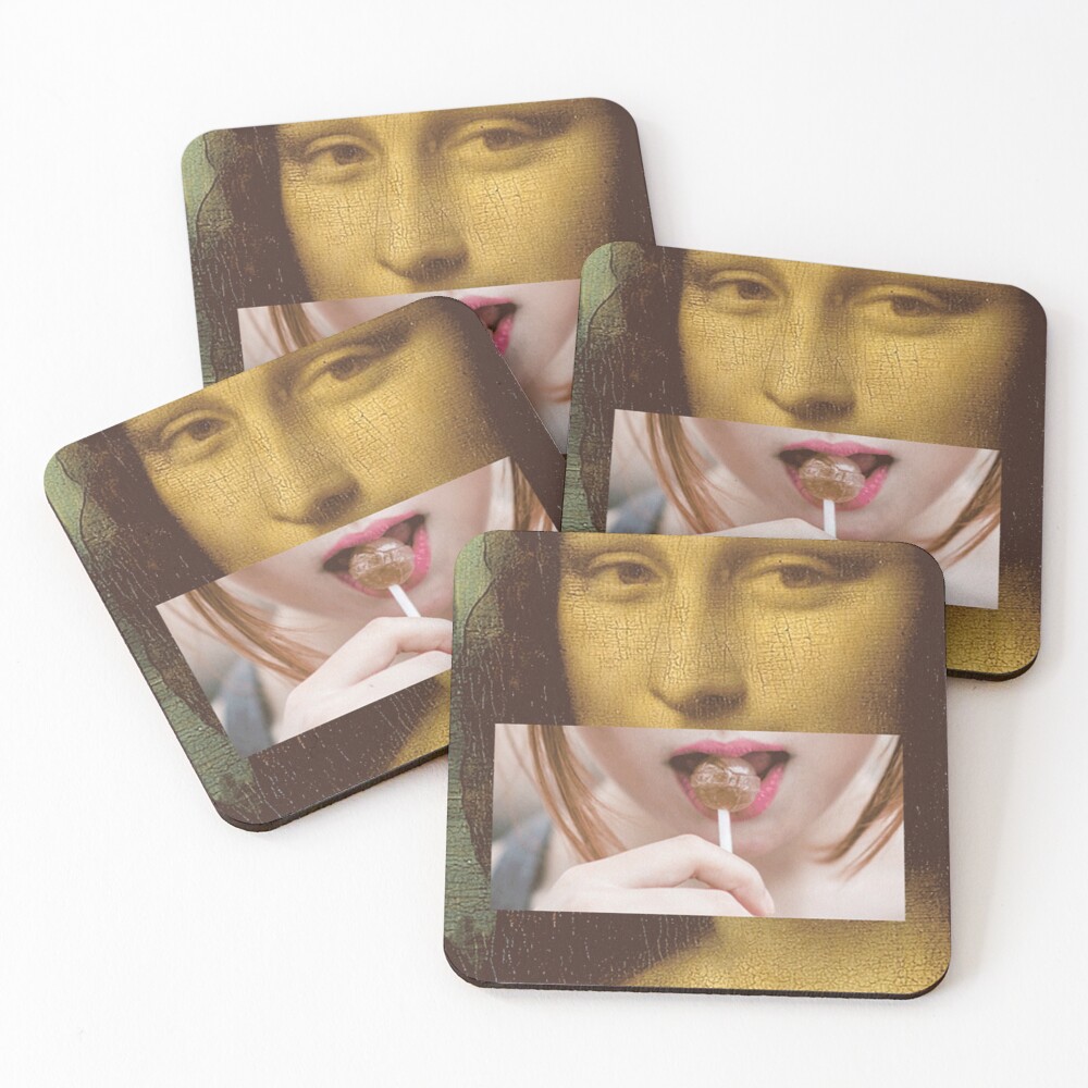 Mona Lisa Lollipop Selfie Search Results Web results Leonardo da Vinci Pop Culture Print Coasters (Set of 4)