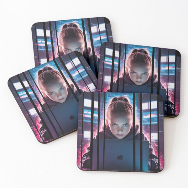 Item preview, Hacker girl surrounded by glitch effects 2 designed and sold by Neon G.