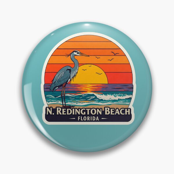 Artikelvorschau, Retro N. Redington Beach Florida Sonnenuntergang Blaureiher Aufkleber, Kunstdruck, T-Shirt & mehr entworfen und verkauft von Mandeville Photography.