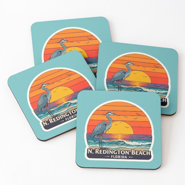 Artikelvorschau, Retro N. Redington Beach Florida Sonnenuntergang Blaureiher Aufkleber, Kunstdruck, T-Shirt & mehr entworfen und verkauft von Mandeville Photography.