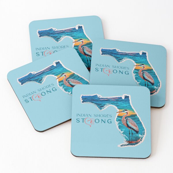 Item preview, Indian Shores Strong Florida Retro Blue Heron Map of Florida  designed and sold by Mandeville Photography.