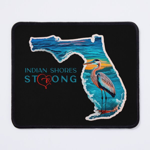 Item preview, Indian Shores Strong Florida Retro Blue Heron Map of Florida designed and sold by Mandeville Photography.