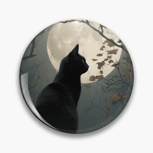 Item preview, Mystical Black Cat and the Moonlight Gate designed and sold by Erika Kaisersot.