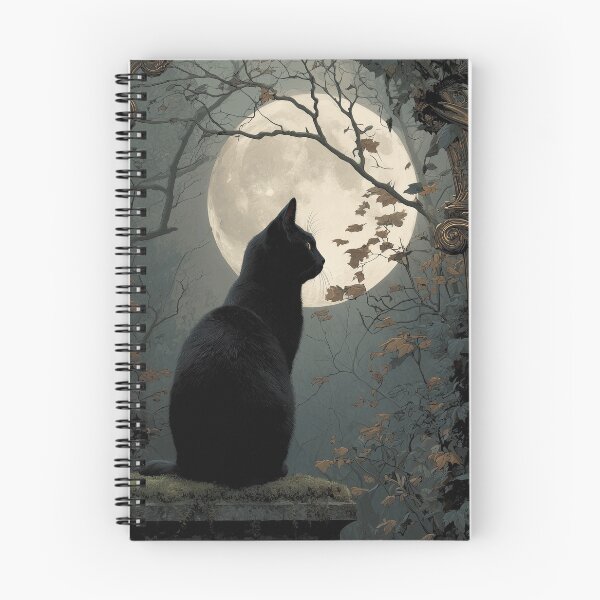 Item preview, Mystical Black Cat and the Moonlight Gate designed and sold by Erika Kaisersot.