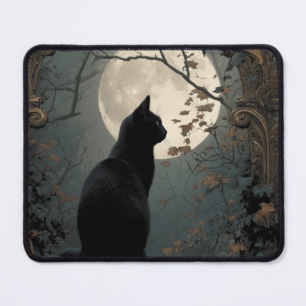 Item preview, Mystical Black Cat and the Moonlight Gate designed and sold by Erika Kaisersot.