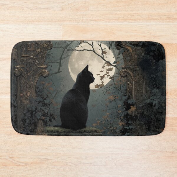Item preview, Mystical Black Cat and the Moonlight Gate designed and sold by Erika Kaisersot.