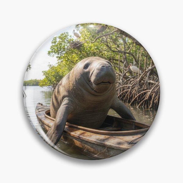 Item preview, Manatee Paddles Kayak in Mangrove Forest designed and sold by Tridentulus.