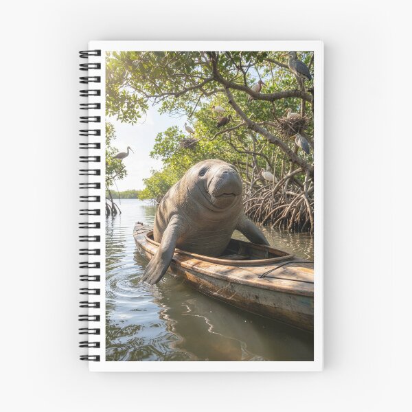 Item preview, Manatee Paddles Kayak in Mangrove Forest designed and sold by Tridentulus.