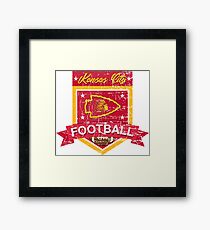 KANSAS CITY FOOTBALL - DISTRESSED DESIGN WITH AN ARROWHEAD Framed Print