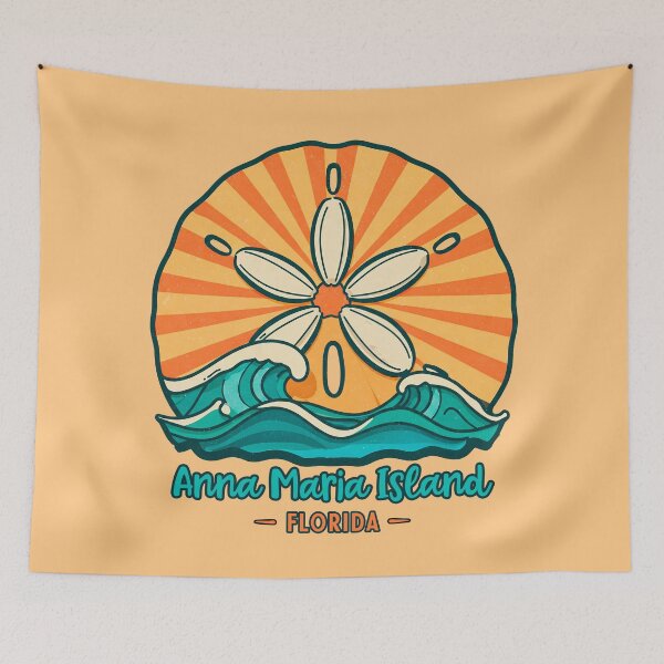 Item preview, Anna Maria Island Florida Retro Sand Dollar Beach Waves Art designed and sold by Mandeville Photography.