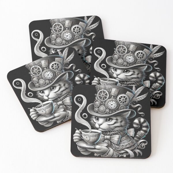 Item preview, Steampunk Cat Tea Time designed and sold by Lineer22.