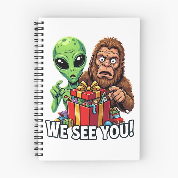 Item preview, Funny Alien & Bigfoot "WE SEE YOU!" Conspiracy Theory Art designed and sold by ARTReMi.