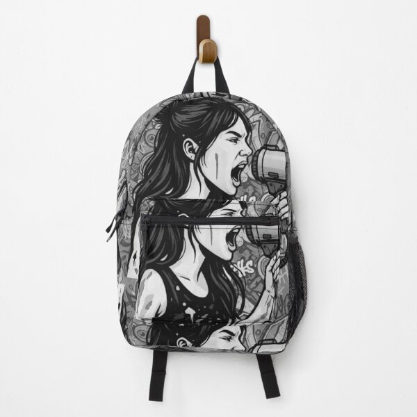 Item preview, Fierce Voice Activism - Black and White Grayscale Street Graffiti Pop Art designed and sold by AldenTees.