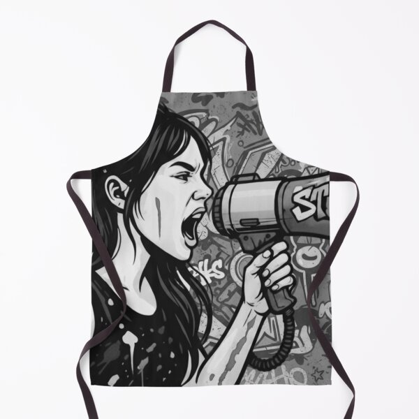 Item preview, Fierce Voice Activism - Black and White Grayscale Street Graffiti Pop Art designed and sold by AldenTees.