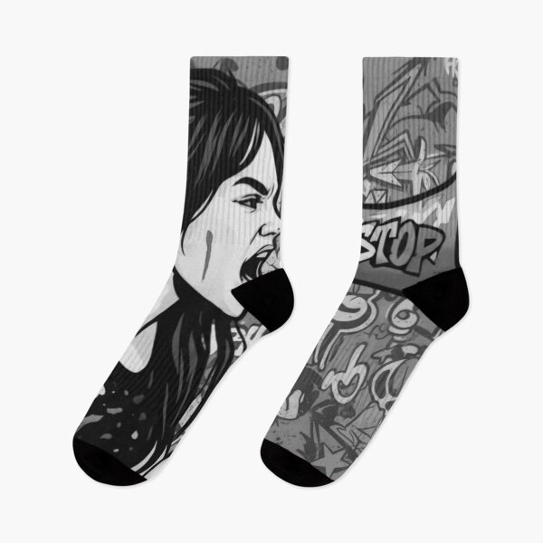 Item preview, Fierce Voice Activism - Black and White Grayscale Street Graffiti Pop Art designed and sold by AldenTees.
