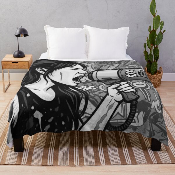 Item preview, Fierce Voice Activism - Black and White Grayscale Street Graffiti Pop Art designed and sold by AldenTees.