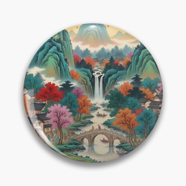 Item preview, A Tapestry of Village Life in Autumn Hues designed and sold by wpsstudio.