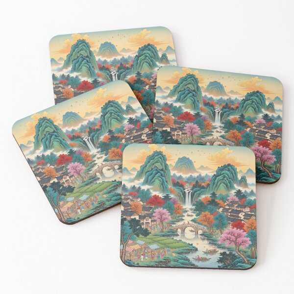 Item preview, A Tapestry of Village Life in Autumn Hues designed and sold by wpsstudio.