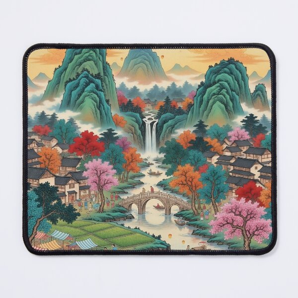 Item preview, A Tapestry of Village Life in Autumn Hues designed and sold by wpsstudio.
