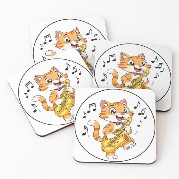 Item preview, Musical Cats – Saxophone Cat | Cute Cartoon Jazz Kitty designed and sold by Miller Made Studios.