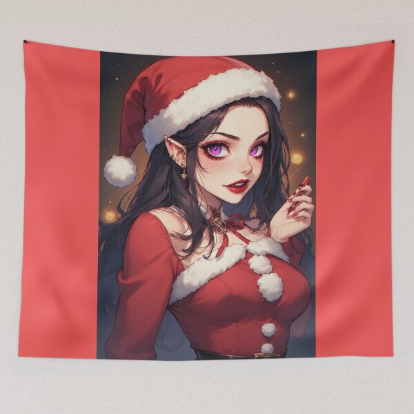 Item preview, Christmas vampire holding a lipstick designed and sold by ArtsJulian.