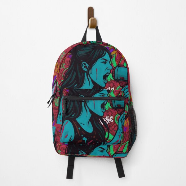 Item preview, Fierce Voice Activism - Cyan and Red Street Graffiti Pop Art designed and sold by AldenTees.